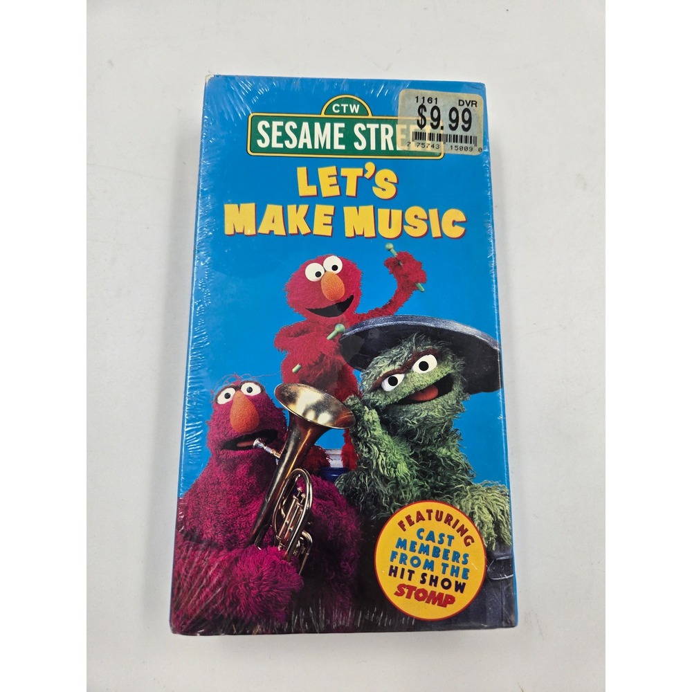 Sesame Street Lets Make Music VHS Movie Elmo Oscar Telly Stomp - SEALED
